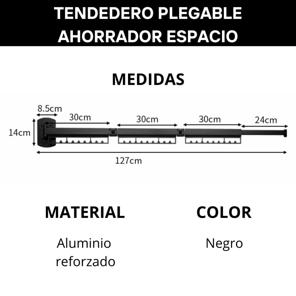DrySpace™ | Tendedero Plegable de Aluminio con Capacidad 50Kg