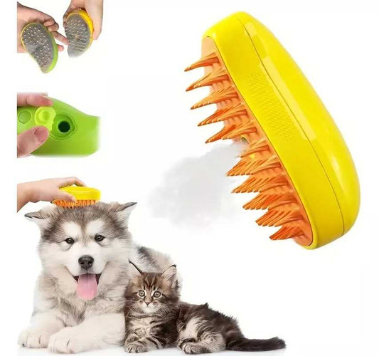 CEPILLO A VAPOR MASAJEADOR PARA PERROS Y GATOS RECARGABLE