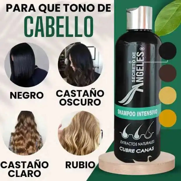 Shampoo Cubre Canas Secreto de Ángeles, Colageno y Exfoliante